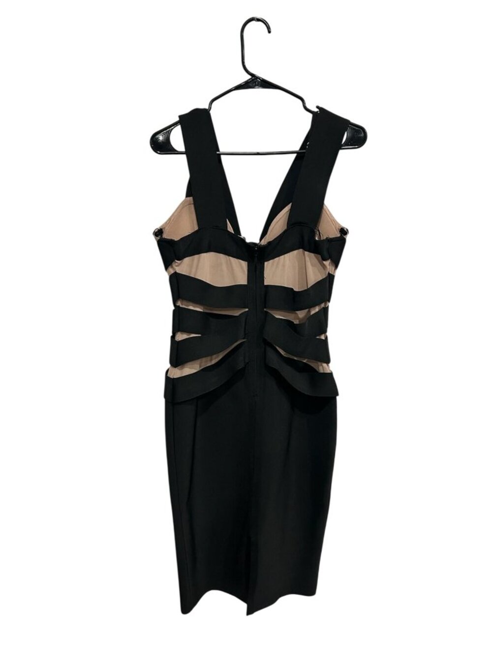 Fashion Nova XL Black Nude Mesh Cutouts Bandage Bodycon Dress Dark Romantic